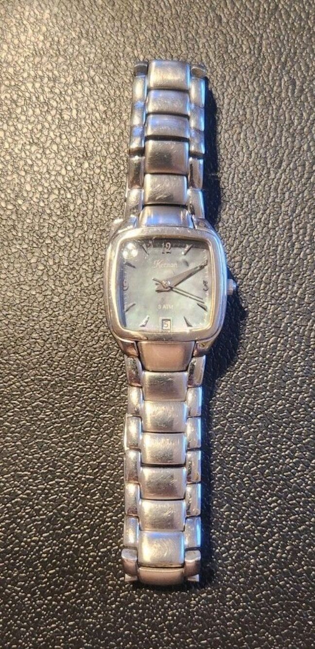 Vintage Ladies Silver Tone Keenan Watch Blue/gray Face- New Battery - Picture 2 of 5